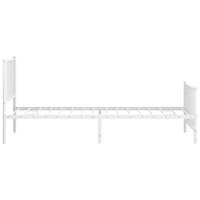 Bedframe met hoofd- en voeteneinde metaal wit 100x200 cm - thumbnail