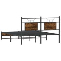 Bedframe zonder matras hout gerookt eikenkleurig 137x190 cm - thumbnail