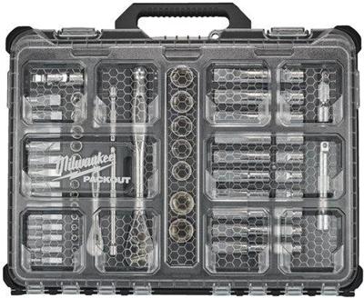 Milwaukee ratel- en dopsleutelset packout metrisch ¼" & ½" (63-delig) - 4932493661 Milwaukee ratel- en dopsleutelset packout metrisch ¼" & ½" (63-delig) - 4932493661