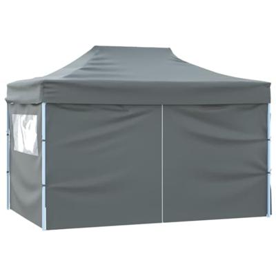 Partytent met 4 zijwanden inklapbaar 3x4 m staal antraciet Partytent met 4 zijwanden inklapbaar 3x4 m staal antraciet