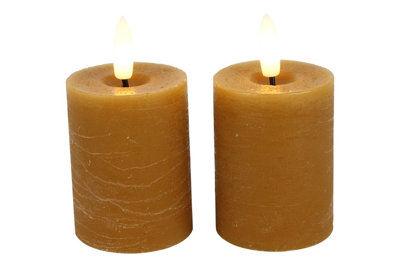 Ledkaars Lyon ro 5x5x9 cm amber s2 Countryfield - Countryfield