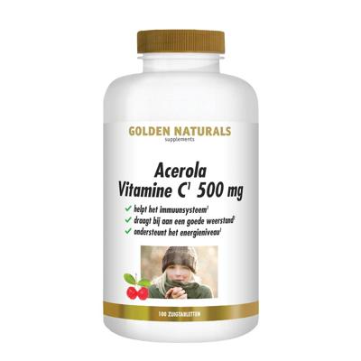 Golden Naturals Acerola Vitamine C 500mg 100Tabletten Golden Naturals Acerola Vitamine C 500mg 100Tabletten