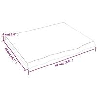 VidaXL Wastafelblad 60x50x(2-4) cm behandeld massief hout donkerbruin - thumbnail