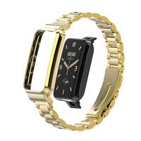 Metalen schakelband met case - Goud - Xiaomi Smart band 7 Pro - thumbnail