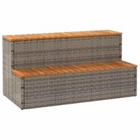 VidaXL Hottub-opstap 100x50x50,5 cm poly rattan&massief acaciahout - thumbnail