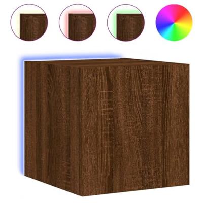 Tv-wandmeubelen met LED 2 st 30,5x35x30 cm bruineikenkleurig Tv-wandmeubelen met LED 2 st 30,5x35x30 cm bruineikenkleurig