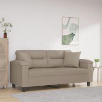 Tweezitsbank met kussens 140 cm microvezelstof taupe - thumbnail