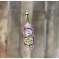 Decoris kersthanger glas fles christmas bubbels met strik - assortiment - thumbnail