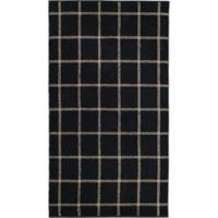 Cawö Cawö Two-Tone Karo Handdoek schwarz 50/100 - thumbnail