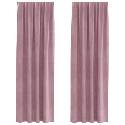 VidaXL Verduisterende gordijnen 2 pcs donkerroze 140 x 225 cm fluweel
