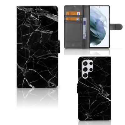 Samsung Galaxy S22 Ultra | Bookcase | Marmer Zwart - Origineel Cadeau Vader