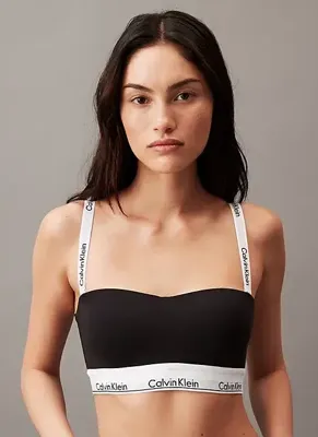 Calvin Klein Bandeau bh - Strapless bh - Katoenen balconette bh met afneembare bandjes