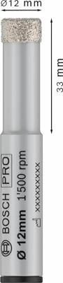 Bosch Accessoires PRO Ceramic dry diamantboor | 12 x 33 x 13 mm - 2608599057 Bosch Accessoires PRO Ceramic dry diamantboor | 12 x 33 x 13 mm - 2608599057