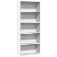 Boekenkast 80x30x189 cm bewerkt hout wit - thumbnail