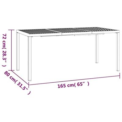 Tuintafel 165x80x72 cm staal antracietkleurig Tuintafel 165x80x72 cm staal antracietkleurig