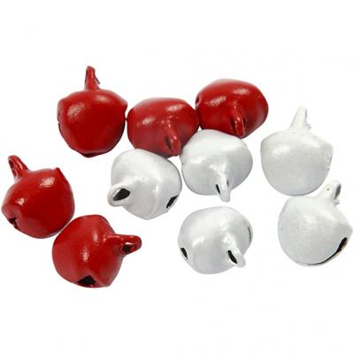 Creativ Company Belletjes, d 8 mm, rood/wit, 50 stuk/ 1 doos