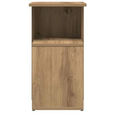 Bijzettafel 36x30x56 cm bewerkt hout artisanaal eikenkleurig