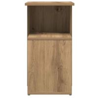 Bijzettafel 36x30x56 cm bewerkt hout artisanaal eikenkleurig - thumbnail