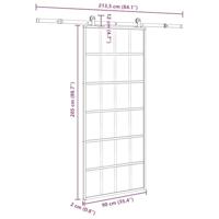 Schuifdeur met beslag 90x205 cm ESG-glas en aluminium - thumbnail