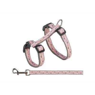 Trixie kattentuig met riem grijs / roze