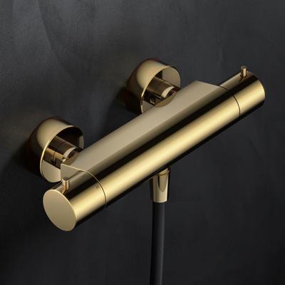 Hotbath Cobber - Douchemengkraan Thermostatisch - met Onderaansluiting - Geborsteld Messing Pvd - V01