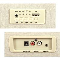 GPO Retro BERMUDAGRY Kofferplatenspeler met ingebouwde speakers op pootjes - thumbnail