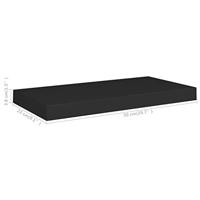 VidaXL Wandschappen zwevend 4 st 50x23,5x3,8 cm mdf zwart - thumbnail