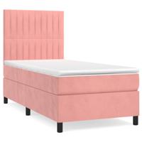 Boxspring met matras fluweel roze 90x200 cm - thumbnail