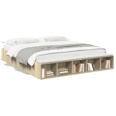 Bedframe bewerkt hout sonoma eikenkleurig 180x200 cm