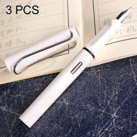 3 PC's School Office Extra fijn Titanium legering Nib transparante zuiger fontein Pen(White) willekeurige levering (0.5mm/0.38mm Nib) - thumbnail