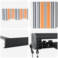 Automatische Inklapbare Luifel Multikleur gestreept 400x300 cm - thumbnail