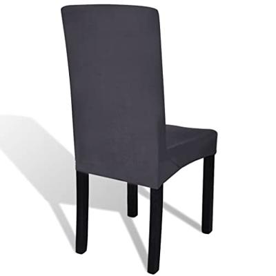 VidaXL Stoelhoezen 6 st stretch recht antracietkleurig