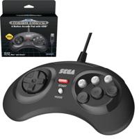 Retro-Bit - SEGA Mega Drive 8-Button USB Controller (Black) - thumbnail