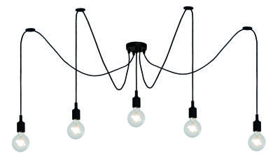 Lucide FIX - Hanglamp - 5xE27 - Geschikt voor vide en hoge plafonds - Zwart Lucide FIX - Hanglamp - 5xE27 - Geschikt voor vide en hoge plafonds - Zwart