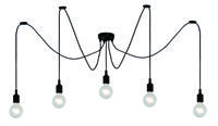 Lucide FIX - Hanglamp - 5xE27 - Geschikt voor vide en hoge plafonds - Zwart - thumbnail
