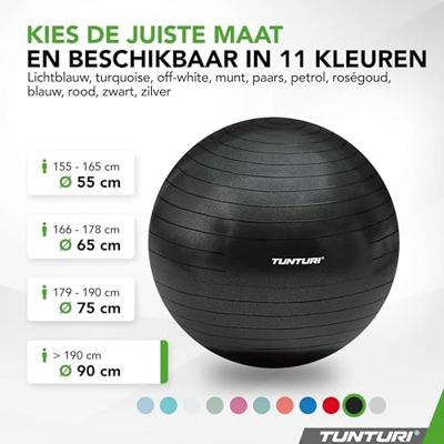 Fitnessbal Anti-Burst 90cm Black - thumbnail