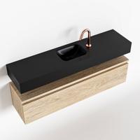 MONDIAZ ANDOR 120cm toiletmeubel washed oak. LEX 120cm wastafel urban midden 1 kraangat - thumbnail