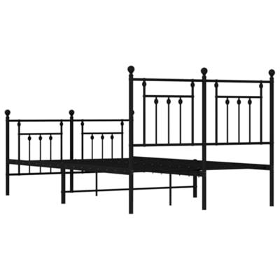 Bedframe met hoofd- en voeteneinde metaal zwart 120x200 cm Bedframe met hoofd- en voeteneinde metaal zwart 120x200 cm