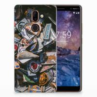 Nokia 7 Plus | Siliconen hoesje | met foto Badges - thumbnail