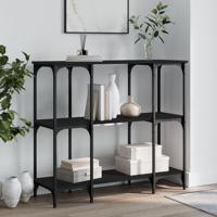 Wandtafel 102x35x90 cm bewerkt hout zwart - thumbnail