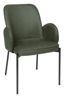 LABEL51 Eetkamerstoel 'Jari' Microfiber, kleur Army Green - thumbnail