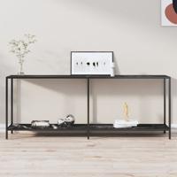 Wandtafel 200x35x75,5 cm gehard glas zwart - thumbnail