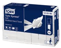Tork Xpress Advanced handdoek 2-laags, systeem H2, wit, ft 34x21,2 cm, pak van 21 stuks - thumbnail