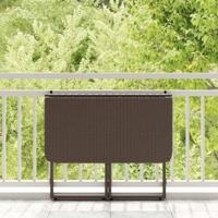 Tuintafel inklapbaar 90x51x75 cm poly rattan bruin - thumbnail