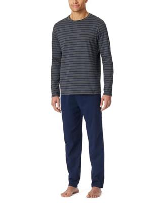 Schiesser heren pyjama extra lang - Antraciet - Casual Essentials