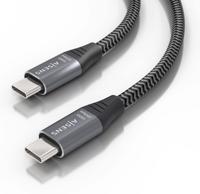 AISENS A107-0875 USB-3.2-kabel Gen2X2, aluminium, 20 Gbit/s, 8K, 30Hz, 5A, 100W, E-merk, type USB-C/M-USB-C/M, grijs, 3,0 m - thumbnail