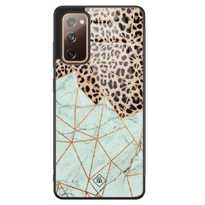 Samsung Galaxy S20 FE glazen hardcase - Luipaard marmer mint