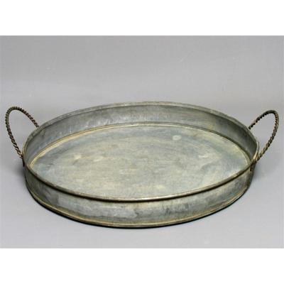 Dienblad zink rond Ø24xH4,5cm