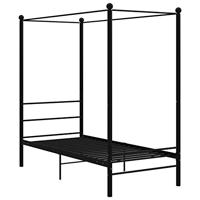 Hemelbedframe metaal zwart 90x200 cm - thumbnail