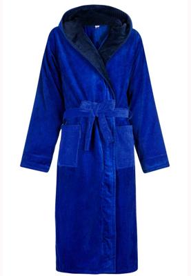 Badjassen met capuchon-kobalt blauw-m/l